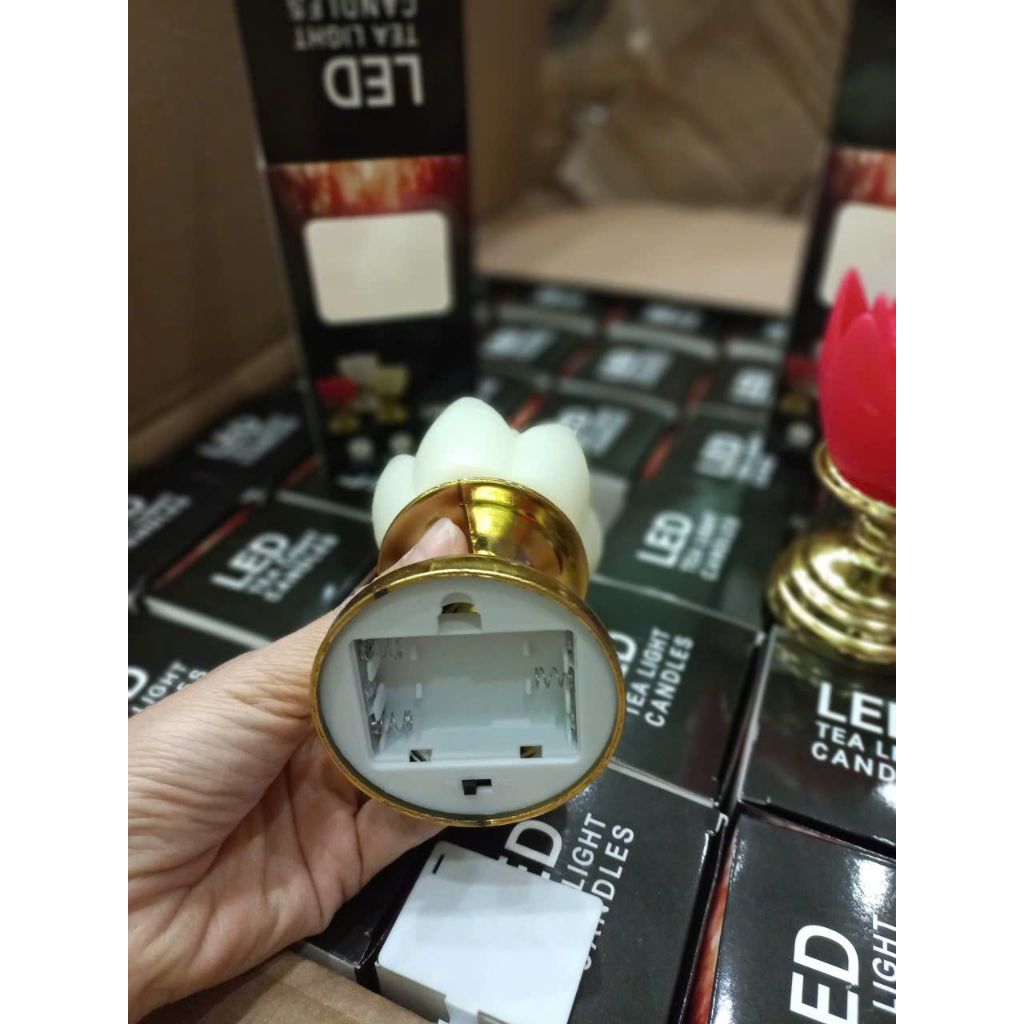 Đèn led hoa sen kèm chân đế kim loại,sử dụng pin.thích hợp đặt phòng thờ,đền chùa