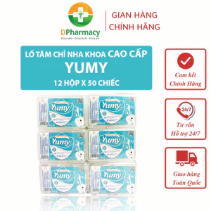 Một Lốc Tăm Chỉ Nha Khoa Cao Cấp YUMY, an toàn sức khoẻ, giúp vệ sinh răng miệng, 12 hộp x 50 chiếc
