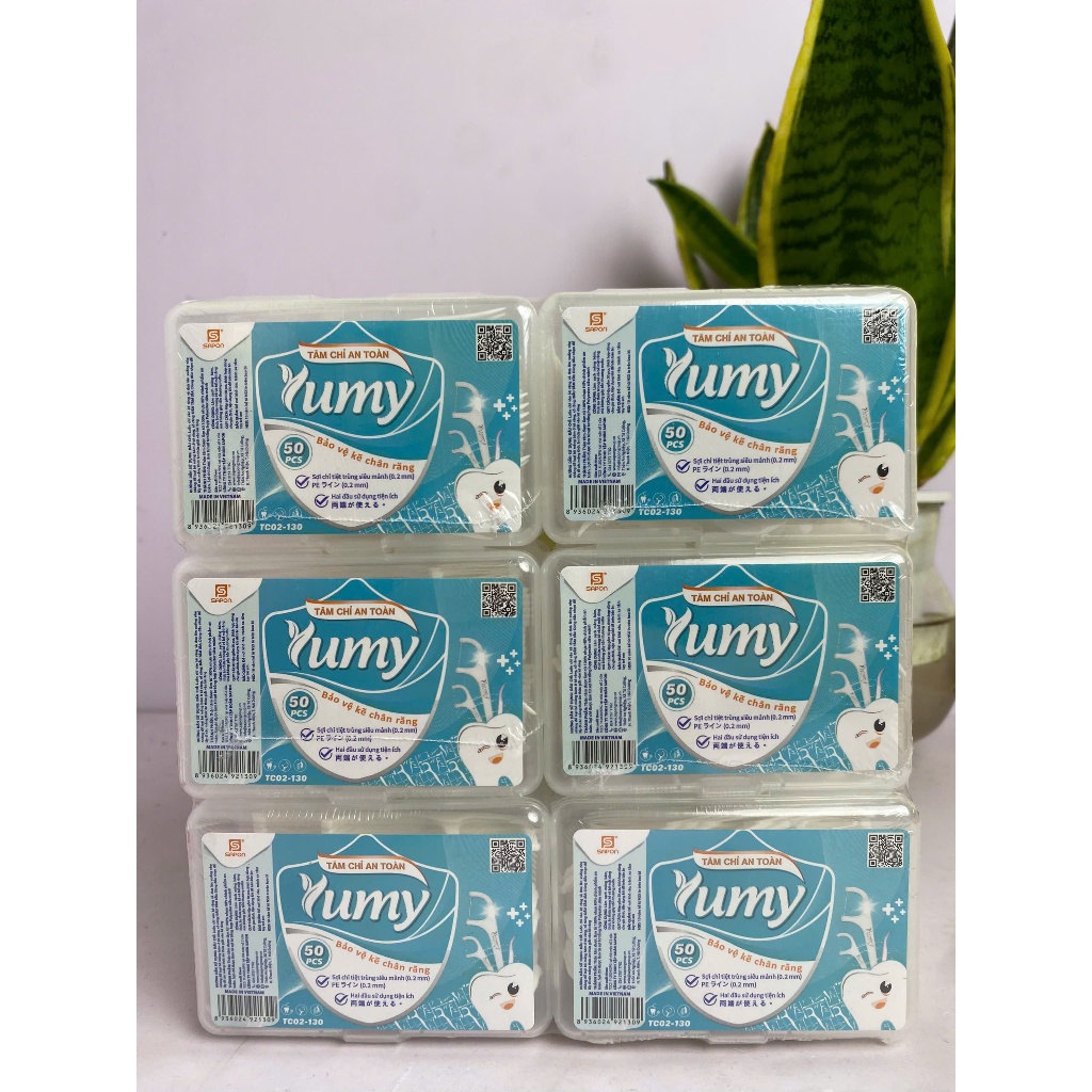 Một Lốc Tăm Chỉ Nha Khoa Cao Cấp YUMY, an toàn sức khoẻ, giúp vệ sinh răng miệng, 12 hộp x 50 chiếc