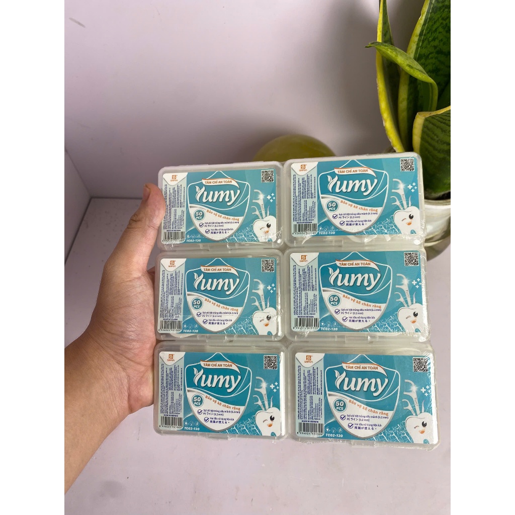 Một Lốc Tăm Chỉ Nha Khoa Cao Cấp YUMY, an toàn sức khoẻ, giúp vệ sinh răng miệng, 12 hộp x 50 chiếc