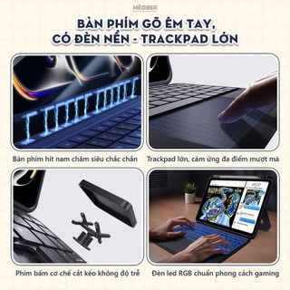 [2026] Bao da iPad Kèm Bàn Phím Smart Keyboard V2 tháo rời, xoay dọc dành cho Gen10/11 A16, Air 4/5/6/7, Pro11 by MèoBer