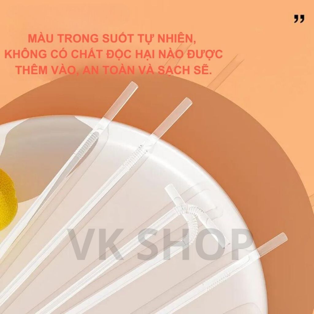 Ống Hút Dùng 1 Lần Tiện Lợi Vệ Sinh,Hộp 100 Cây, Ống Hút Nhựa Tiện Lợi Cho Tiệc, Sự Kiện, Du Lịch