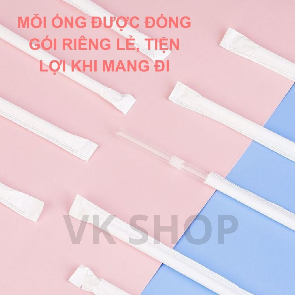 Ống Hút Dùng 1 Lần Tiện Lợi Vệ Sinh,Hộp 100 Cây, Ống Hút Nhựa Tiện Lợi Cho Tiệc, Sự Kiện, Du Lịch