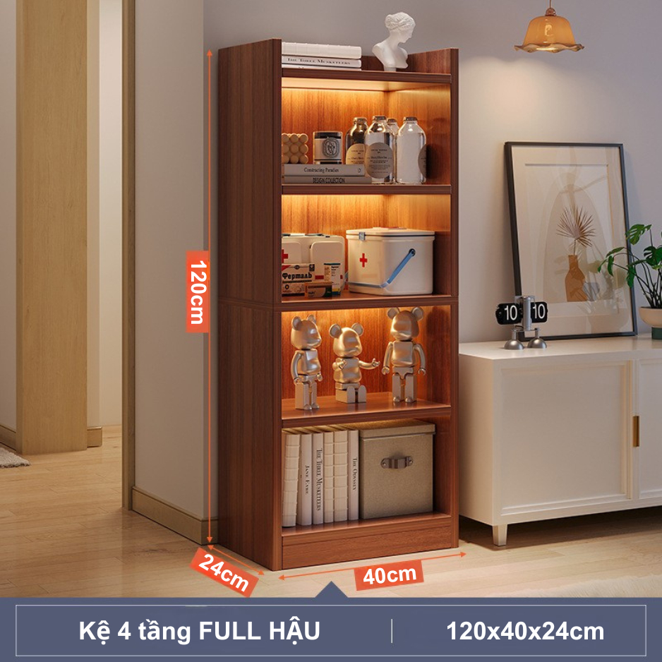 Kệ sách góc tường nhiều tầng, kệ đa năng lắp ghép có HẬU FULL chất liệu gỗ MDF phù Melamine ND40