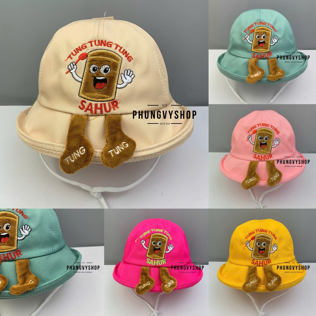 (sale) Form To Bé Trên 4 Tuổi đến Lớn_Mũ bucket tai bèo vành trai gái trẻ em phungvyshop-nón /Bo LẬT TUNGTUNG CHÂN NÂU