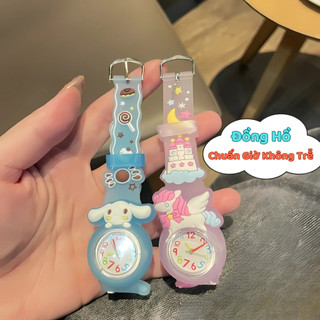 Set 4 Món Phụ Kiện Hình Kuromi / Kitty/ Thỏ Hồng Dễ Thương - Set Phụ Kiện Trang Trí Cho Bé Gồm Đồng Hồ Vòng Tay Nhẫn