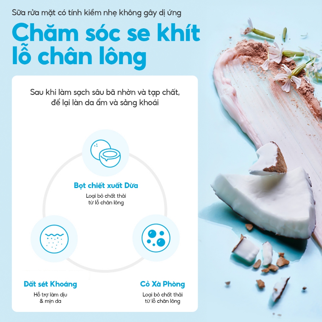 [Quà tặng] Sữa rửa mặt làm sạch bụi bẩn và  thu nhỏ lỗ chân lông Tocobo Coconut Clay 15ml