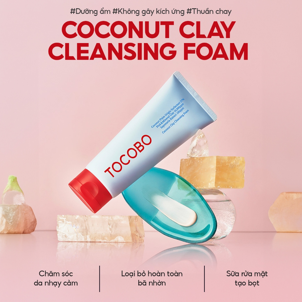 [Quà tặng] Sữa rửa mặt làm sạch bụi bẩn và  thu nhỏ lỗ chân lông Tocobo Coconut Clay 15ml