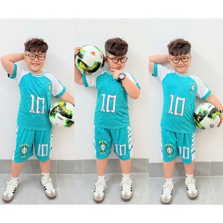 Đồ bộ mặc nhà cho bé trai thể thao đá banh Ann Kids thun lạnh in 3D in họa tiết câu lạc bộ nổi tiếng