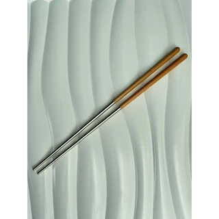 Đũa Xào Nấu Inox 304 Cao Cấp Tay Cầm Bằng Gỗ, Đũa Chiên Xào Dài 39Cm