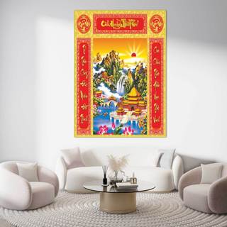 Tranh Thờ Gia Tiên Cửu Huyền Thất Tổ 02 tráng gương