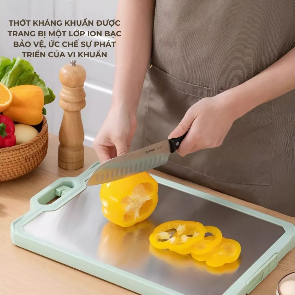 Thớt Inox 304 Tích Hợp Mài Dao Kháng Khuẩn – Chống Trượt, An Toàn Cho Nhà Bếp - Homie House