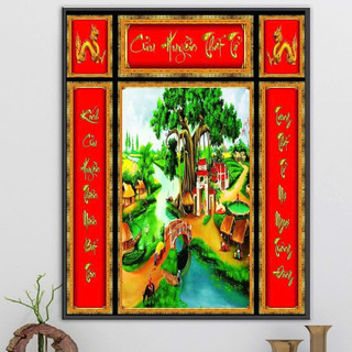 Tranh Thờ Gia Tiên Cửu Huyền Thất Tổ 02 tráng gương
