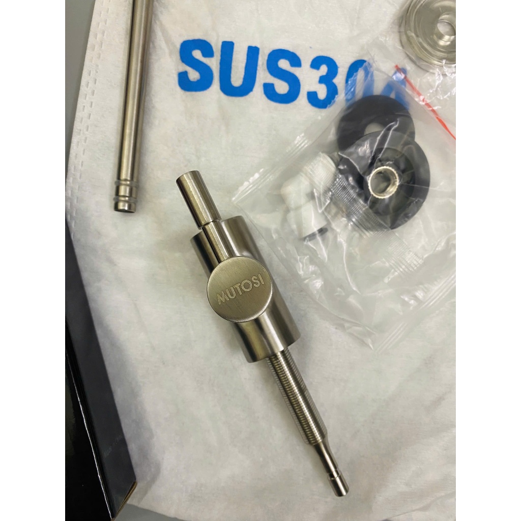 Vòi Lấy Nước Mutosi Inox 304, Vòi Cổ Ngỗng Cắm Nhanh Đầy Đủ Phụ Kiện Dùng Cho Máy Lọc Nước RO