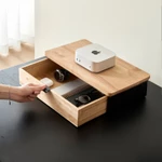 Kệ màn hình gỗ tự nhiên kèm ngăn kéo Aura by NiceDesign giá đỡ màn hình gỗ đa năng ray thép SPCC, gọn gàng và tinh tế — ảnh 6