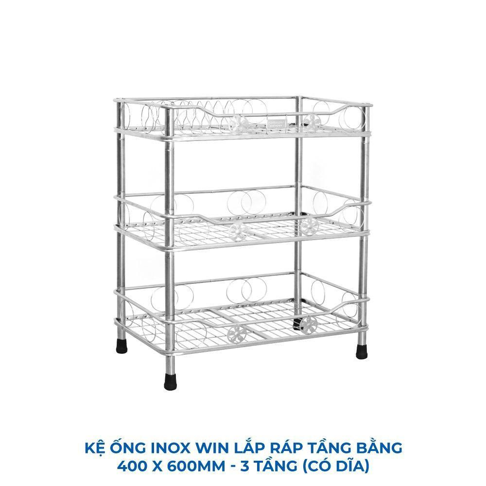 [HỎA TỐC] Kệ ống inox WIN tầng bằng QUI PHÚC, inox không gỉ, thiết kế lắp ráp, tiện dụng, đa năng