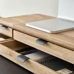 Kệ màn hình gỗ tự nhiên kèm ngăn kéo Aura by NiceDesign giá đỡ màn hình gỗ đa năng ray thép SPCC, gọn gàng và tinh tế — ảnh 8