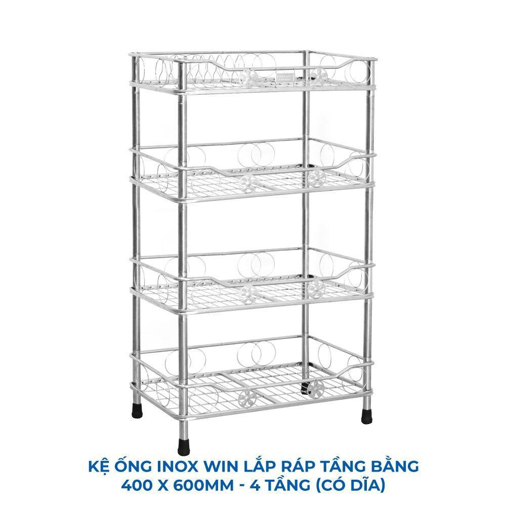 [HỎA TỐC] Kệ ống inox WIN tầng bằng QUI PHÚC, inox không gỉ, thiết kế lắp ráp, tiện dụng, đa năng