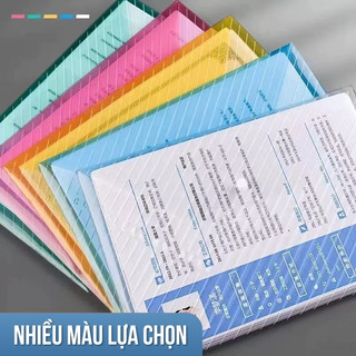 Túi Hồ Sơ Nút Bấm Trong Suốt A4 – Chống Thấm Nước, Dễ Nhìn Nội Dung – Bảo Quản Giấy Tờ Gọn Gàng, Ngăn Nắp