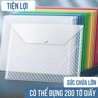 Túi Hồ Sơ Nút Bấm Trong Suốt A4 – Chống Thấm Nước, Dễ Nhìn Nội Dung – Bảo Quản Giấy Tờ Gọn Gàng, Ngăn Nắp
