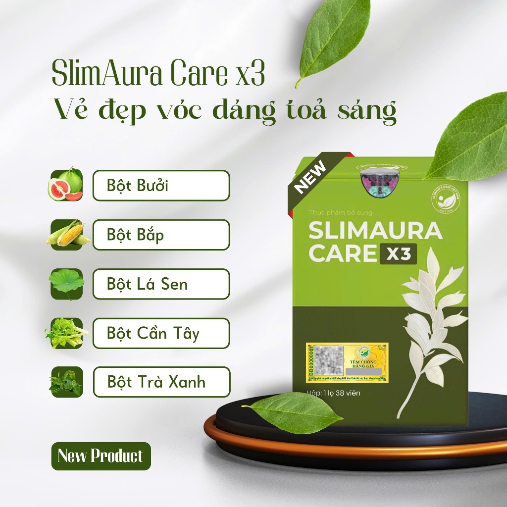 Trà Thảo Mộc Giảm Cân Slim Aura Care X3 Hỗ Trợ Thải Mỡ Phù Hợp Mọi Cơ Địa - Slimming Care X3 Mẫu Mới