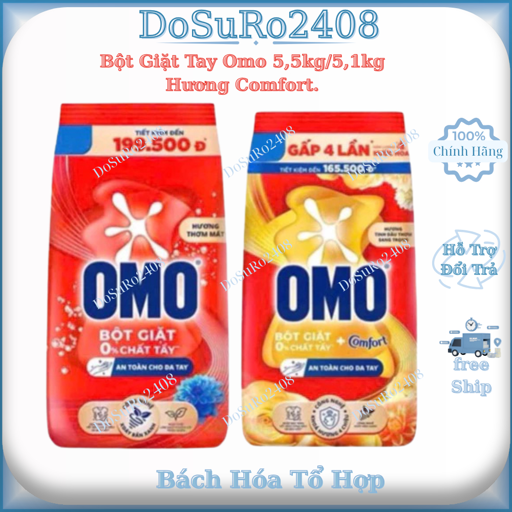 Bột giặt omo cửa trên tinh dầu thơm 5.5kg / 5.1kg