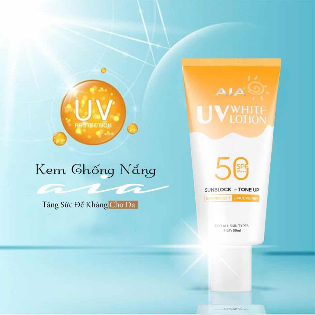 Kem Chống nắng AIA đa chức năng 60 ml SPF 40 (trắng-vàng) chăm sóc da tại nhà hiệu quả