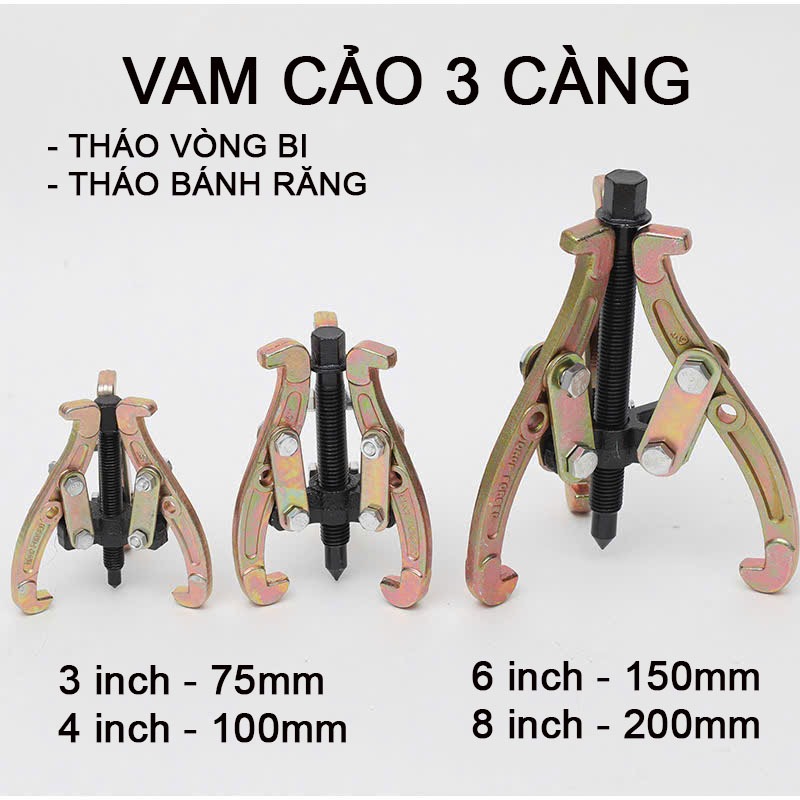 Vam 3 càng vam cảo đa năng tháo vòng bi, bánh răng nhiều kích cỡ 3