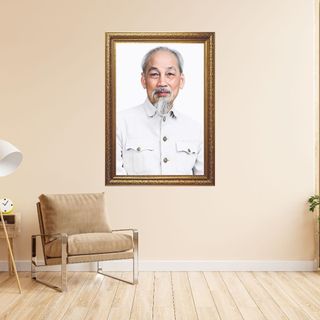 Tranh chân dung Bác Hồ tráng gương đóng khung