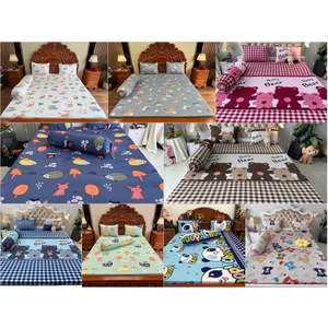 Bộ ga thun hàn quốc 4 món rẻ đẹp gấu+ nhím,thú, hoạt hình HOANGHABEDDING