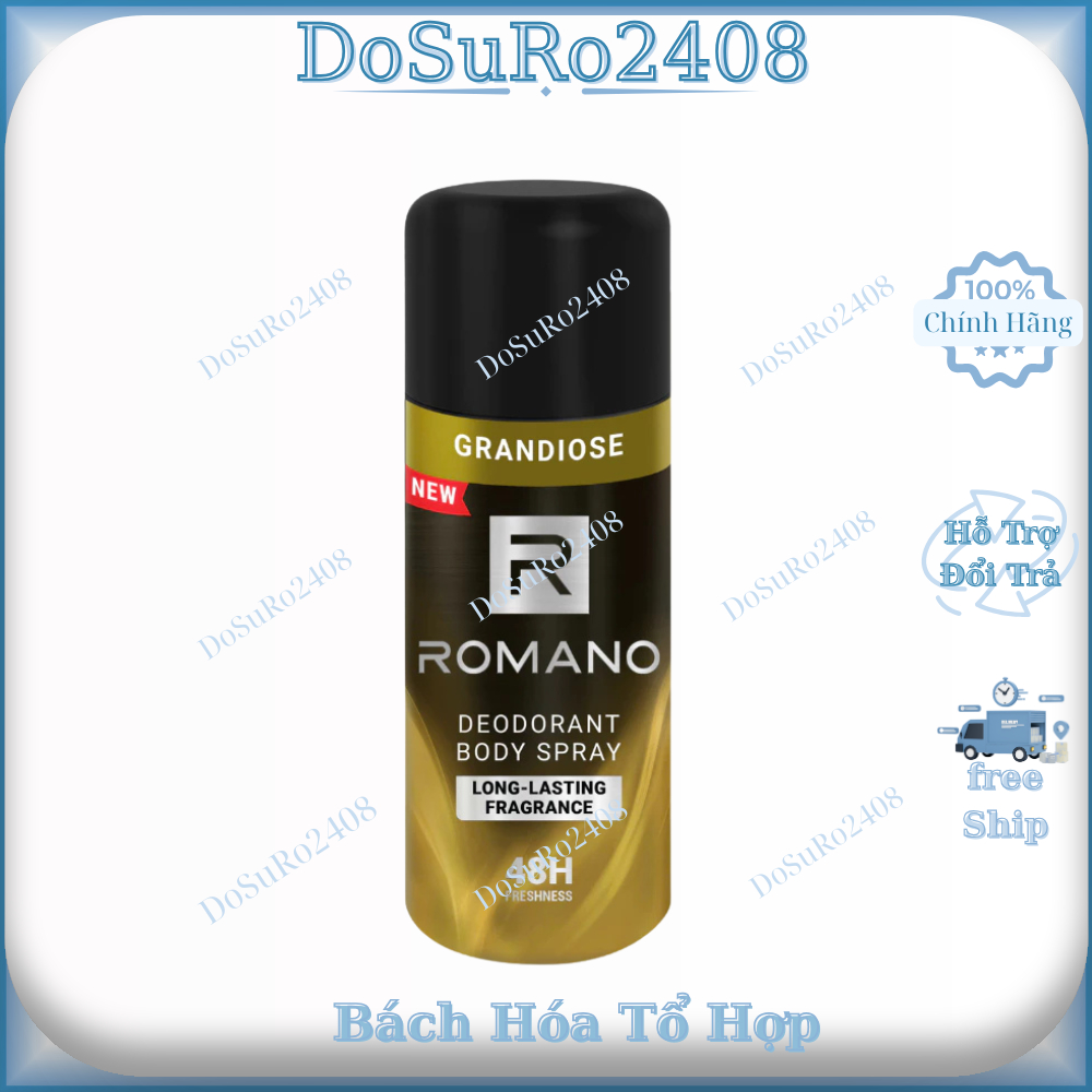Xịt khử mùi toàn thân ngăn mồ hôi và mùi cơ thể Romano Attitude/Gentleman/Force/Classic 150ml