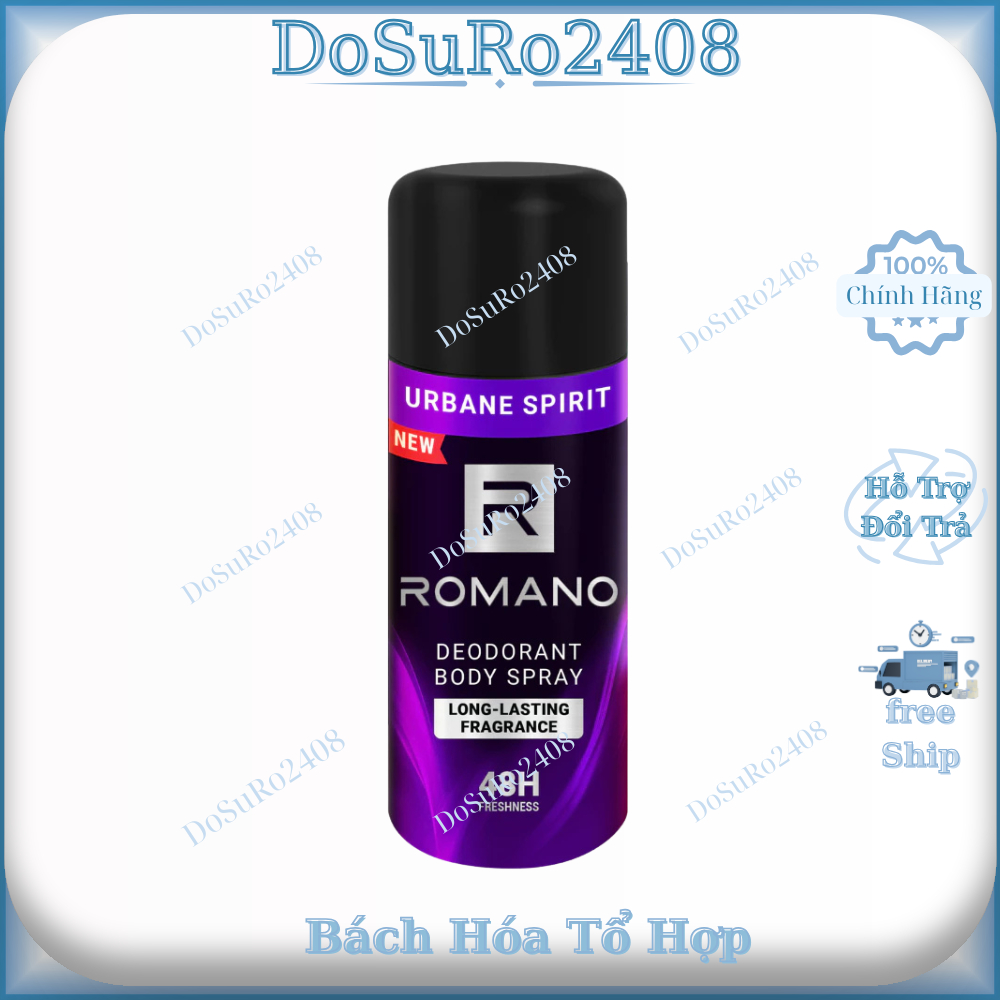 Xịt khử mùi toàn thân ngăn mồ hôi và mùi cơ thể Romano Attitude/Gentleman/Force/Classic 150ml