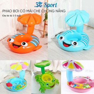 Phao bơi chống lật có mái che cho bé 1-5 tuổi chất liệu PVC cao cấp - Phao xỏ chân hình thú PXC-MC01