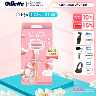 Dao Cạo Nữ Gillette Venus Hương Hoa Trà Trắng White Tea - Hộp 1 Cán 2 Lưỡi dao cạo