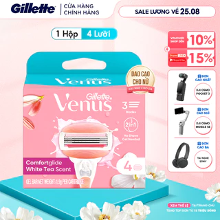 Lưỡi Dao Cạo Gillette Venus Hương Hoa Trà Trắng White Tea - Hộp 4 Lưỡi