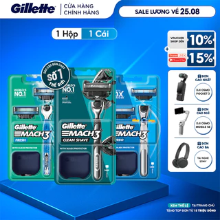 Dao Cạo Râu GILLETTE Mach3 Clean Shave /Mach 3+/ Mach3 Turbo - Hộp 1 Cán 2 Lưỡi/1 Lưỡi