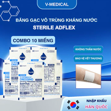 Combo 10 Băng gạc vô trùng không thấm nước Sterile Adflex bảo vệ vết thương, tránh nước xâm nhập
