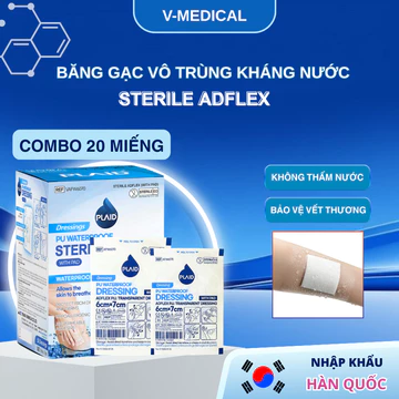 Combo 20 Băng gạc vô trùng không thấm nước Sterile Adflex bảo vệ vết thương, tránh nước xâm nhập
