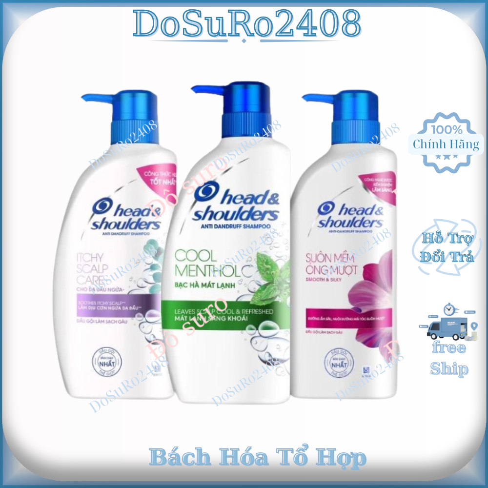 Dầu Gội Sạch Gàu HEAD&SHOULDERS Bạc Hà/ Giảm Ngứa Làm Sạch Vi Khuẩn - Chai 625ML