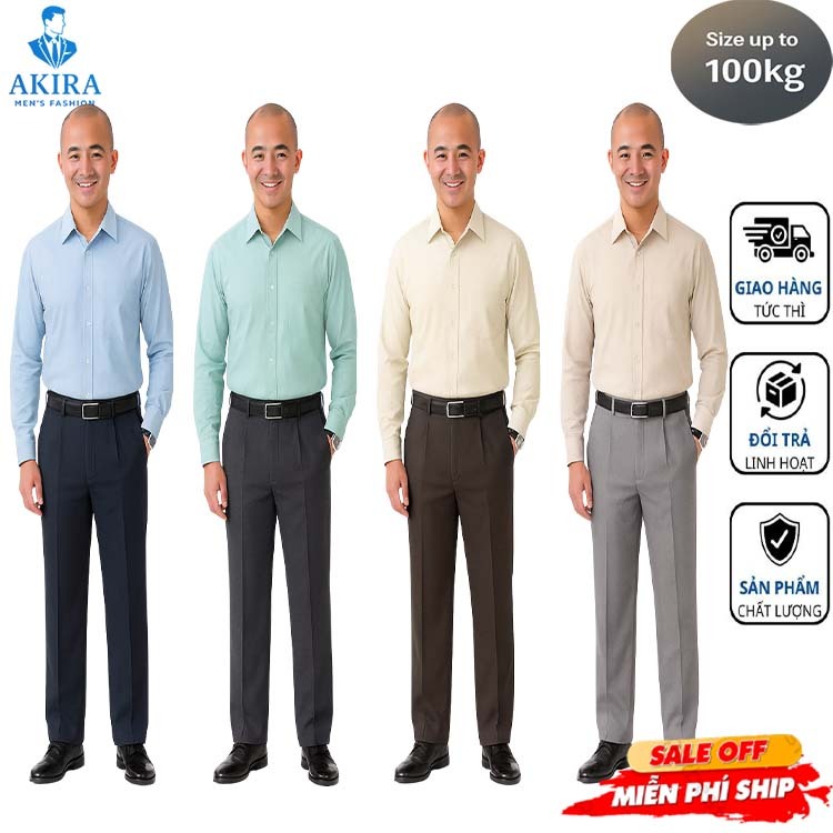 Quần tây trung niên cho bố, vải cao cấp, dáng suông lịch sự thoải mái