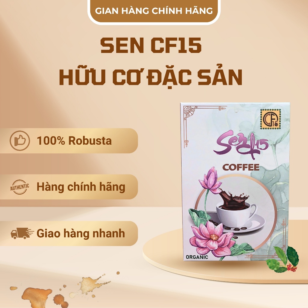 SEN CÀ PHÊ 15 COFFEE - Cà phê hữu cơ đặc sản, đỉnh cao của sự tinh khiết và bền vững, 100% Robusta