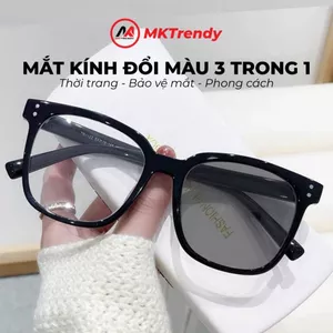 Mắt kính đổi màu kính mát thời trang nam nữ MKTRENDY gọng vuông chống tia UV phong cách Hàn Quốc