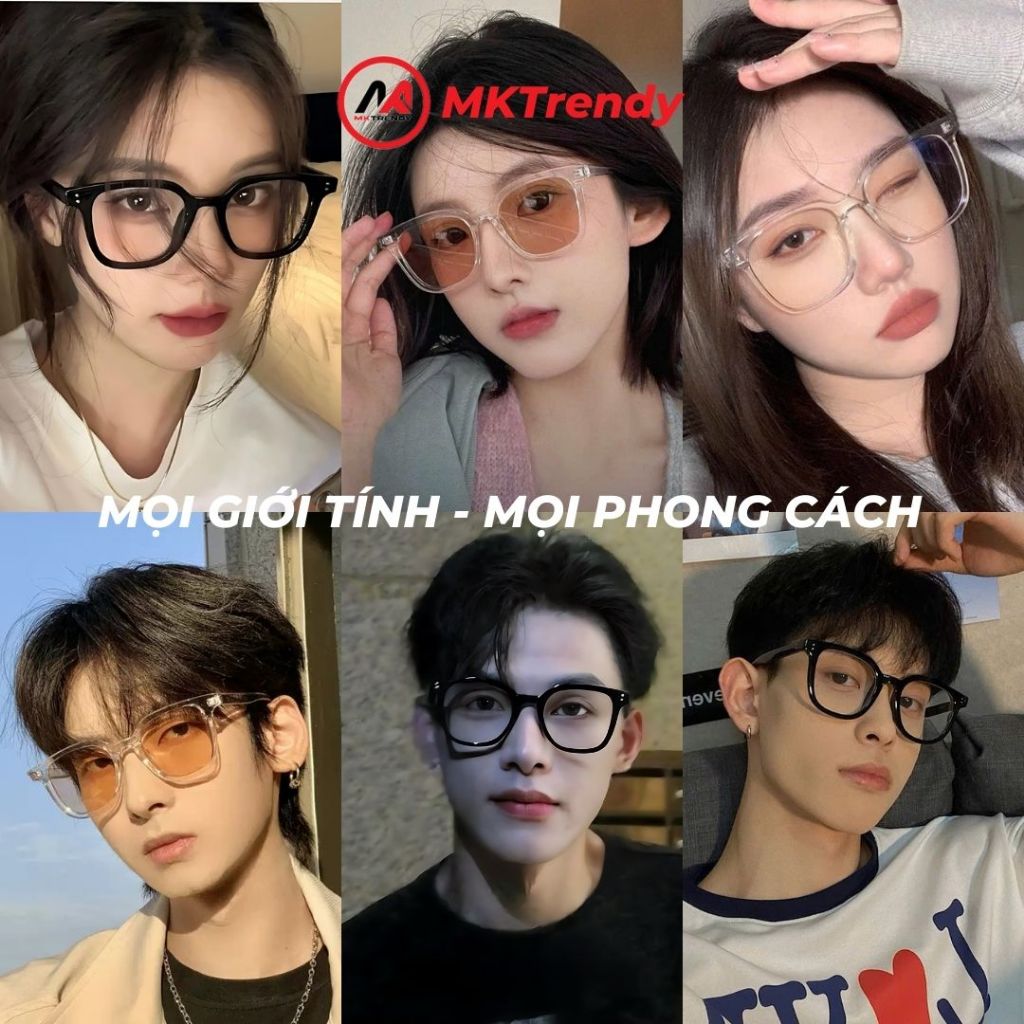 Mắt kính đổi màu kính mát thời trang nam nữ MKTRENDY gọng vuông chống tia UV phong cách Hàn Quốc