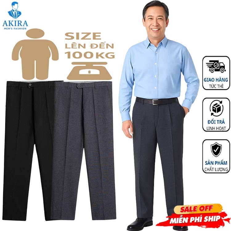 Quần tây nam trung niên cho bố, form chuẩn, chất liệu cao cấp sang trọng
