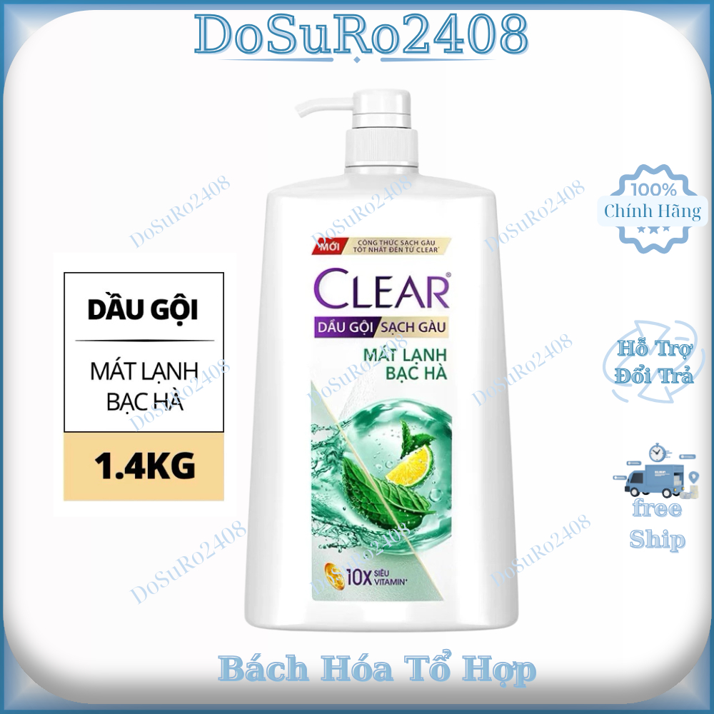 Dầu gội Clear sạch gàu mát lạnh 1.4kg