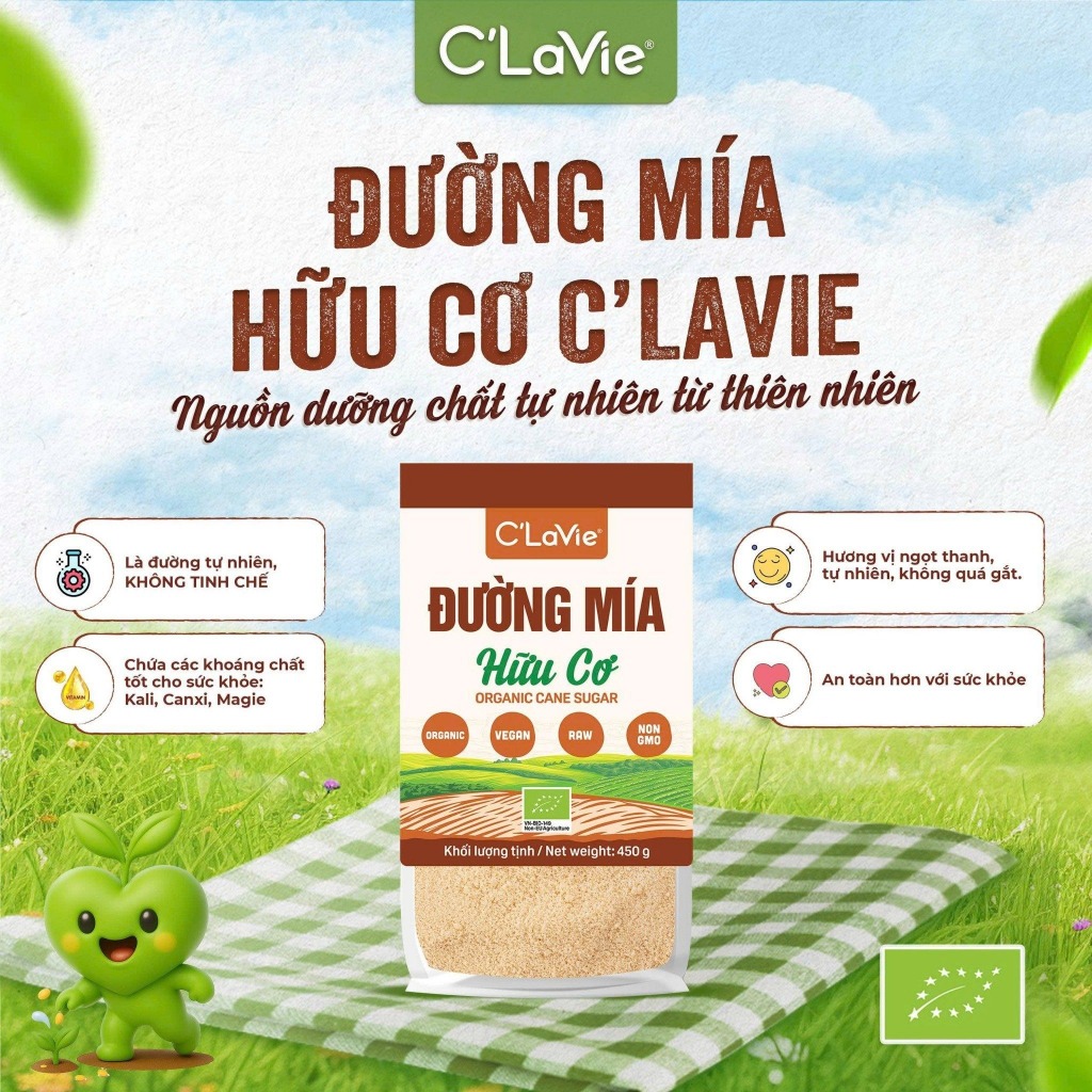 Đường mía hữu cơ C'LaVie  KHÔNG TINH CHẾ