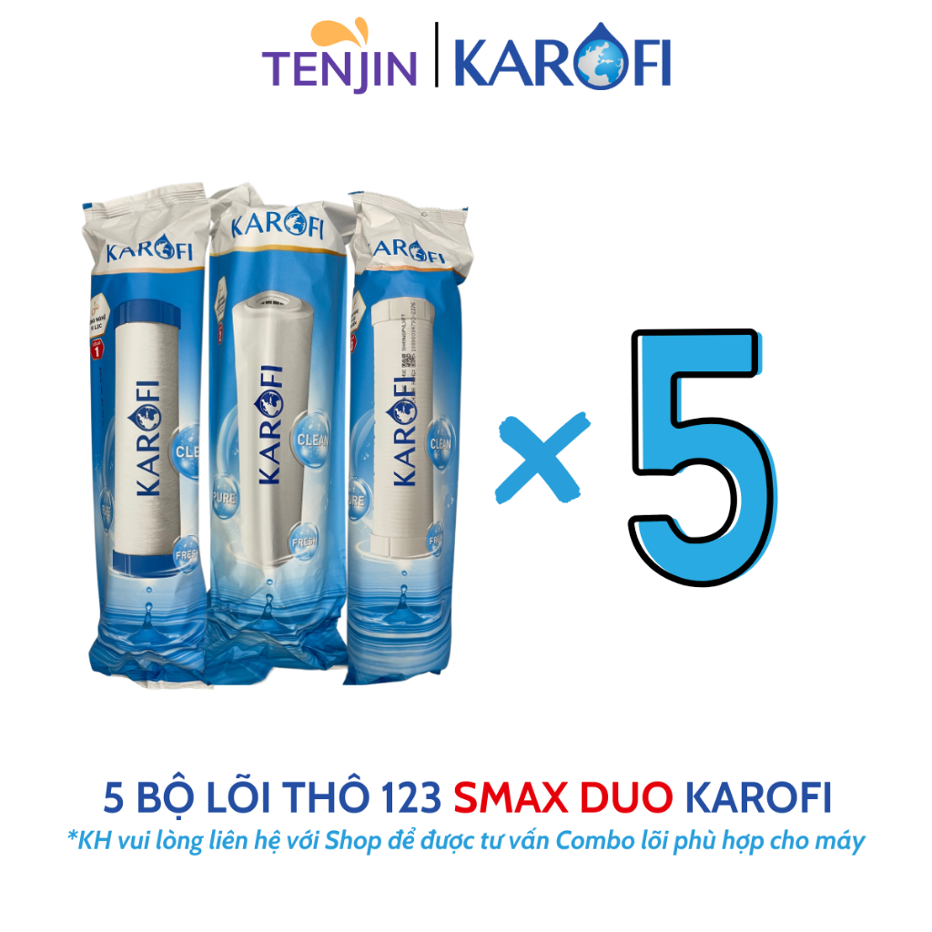 SỈ 10 BỘ LÕI LỌC THÔ 123 SMAX DUO DÙNG CHO MÁY CÓ 3 CỐC LỌC 10 INCH- HÀNG CHÍNH HÃNG
