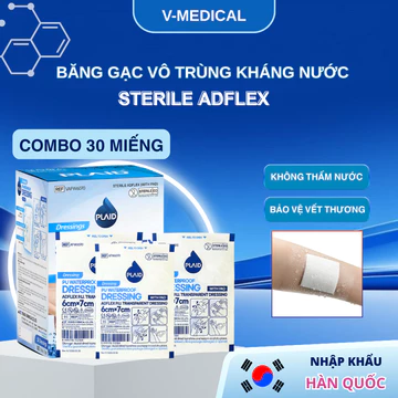 Combo 30 Băng gạc vô trùng không thấm nước Sterile Adflex bảo vệ vết thương, tránh nước xâm nhập