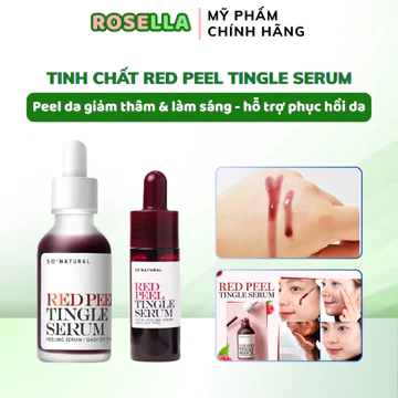 Serum Tinh chất thay da sinh học So’Natural Red Peel Tingle Serum Tinh chất tẩy da chết dưỡng sáng, làm mịn da – Rosella