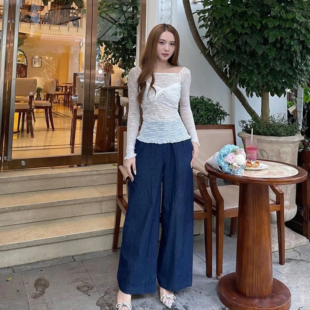 [Video Sp Thực Tế] Áo Ren Hoa MCA Tay Dài Trễ Vai Kiểu Xoắn Ngực Ôm Body Tôn Dáng Sexy A.51163